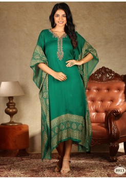 Dark Green Georgette Chifoon Kaftan Kurti 